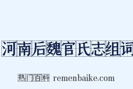 河南后魏官氏志组词是什么意思的图片
